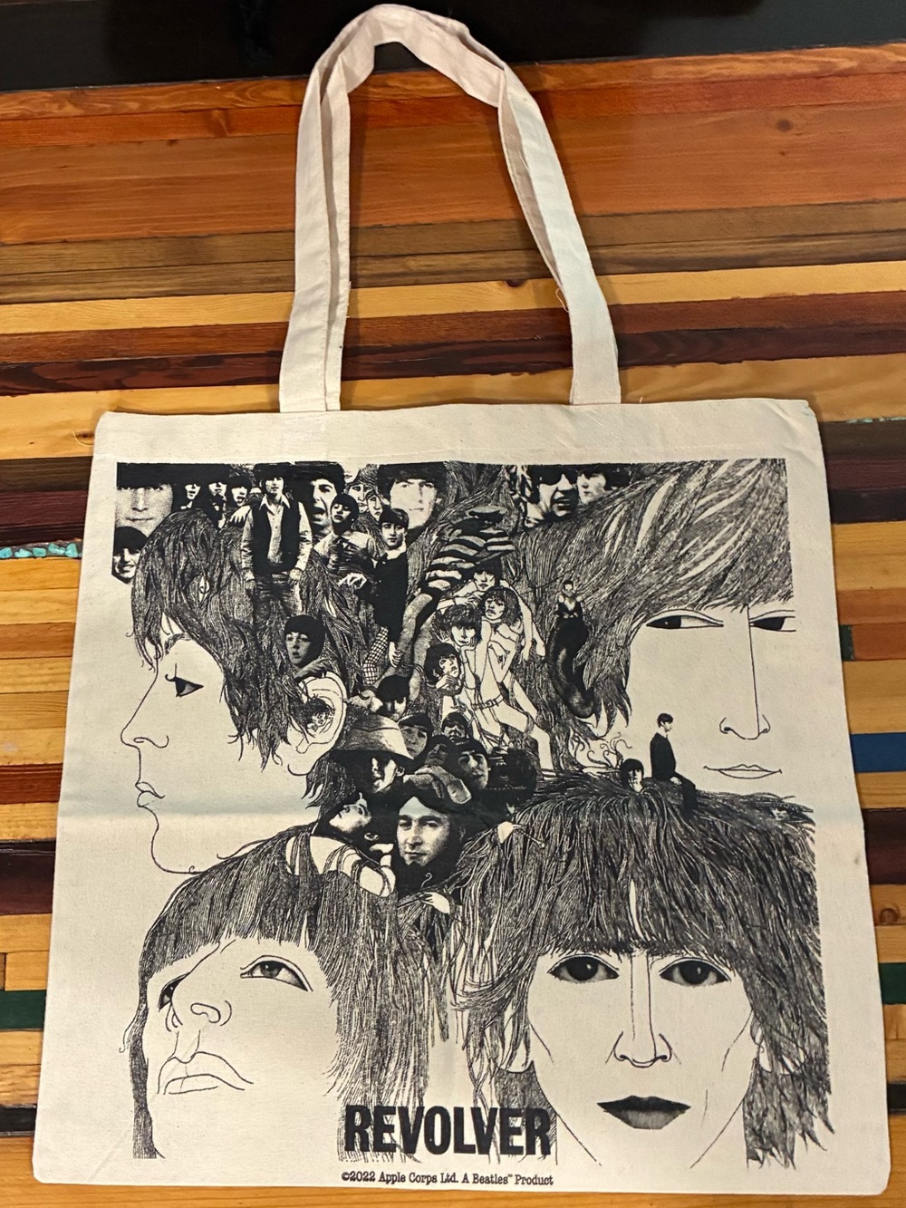 Beatles Revolver Graphic Canvas Tote Bag - Cream